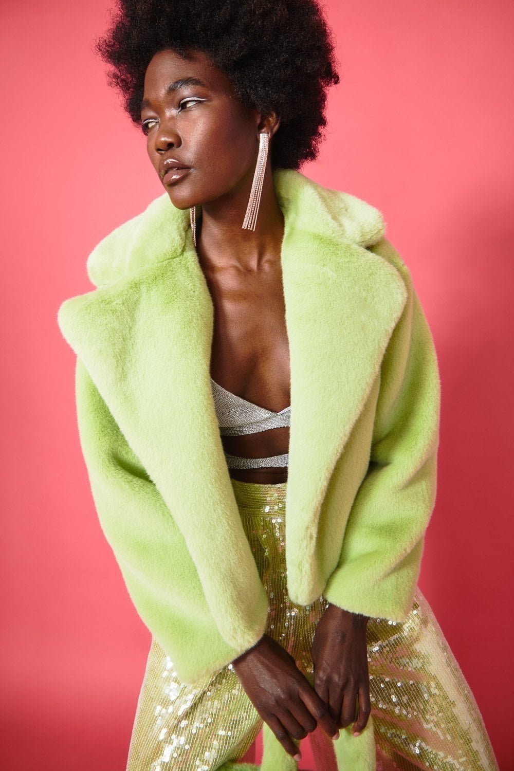 Faux Fur Cropped Coat