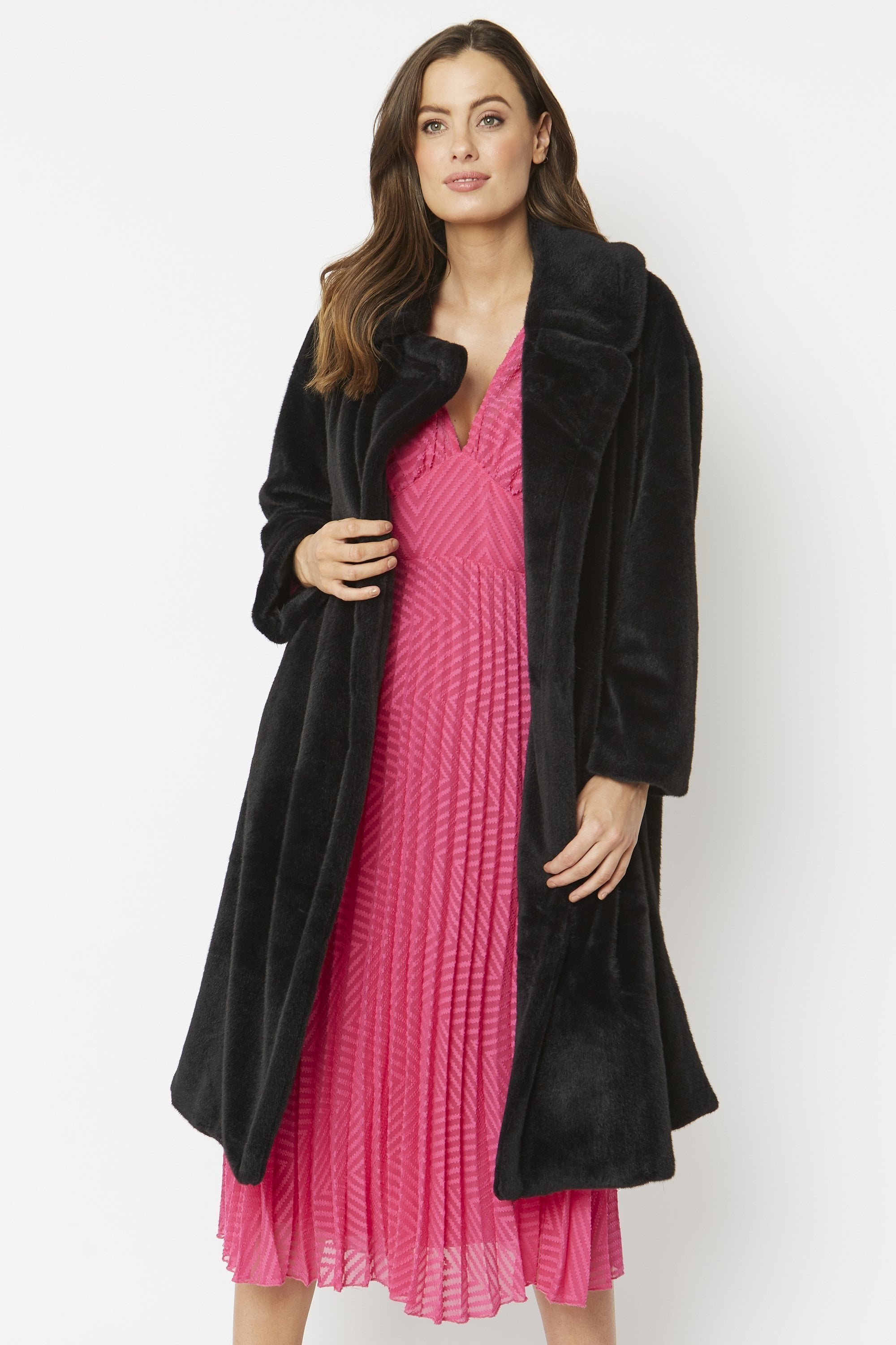 Black Faux Fur Coat