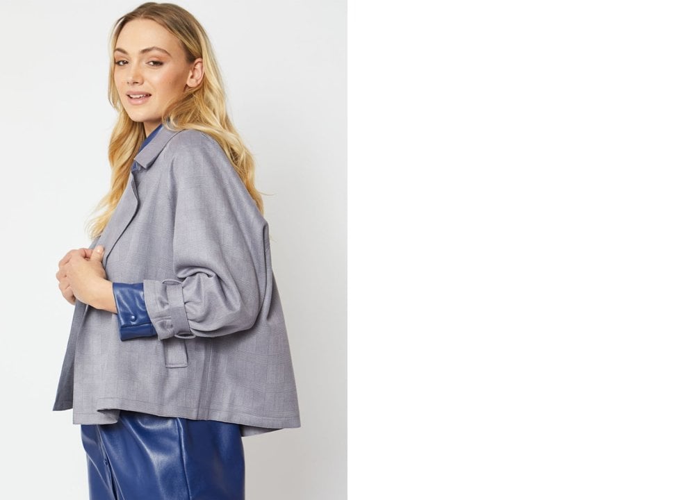 Grey Luxury Faux Suede Jacket