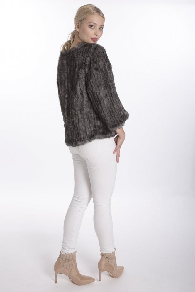 JAYLEY Grey  Luxury Coney Fur Lavish Jumper