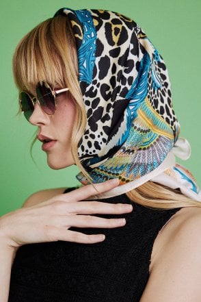 Animal Print Abstract Silk Scarf