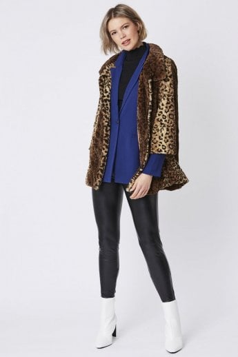 Animal Print Faux Fur Teddy Coat