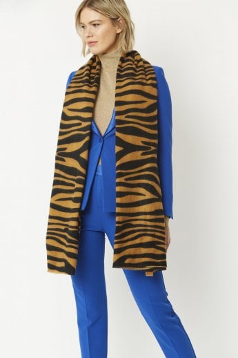 Animal Print Tiger Print Cashmere Blend Wrap