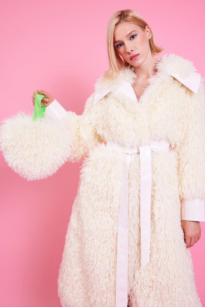 JAYLEY Bamboo Eco Faux Fur Bag