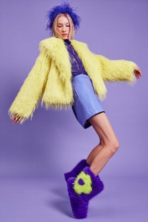 Bamboo Faux Fur Flower Boots