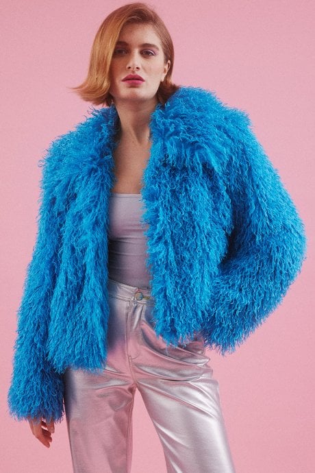 Bamboo Lyocell Knitted Vegan Faux Shearling Jacket