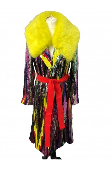 Bamboo Sequins Midi Trench Coat 