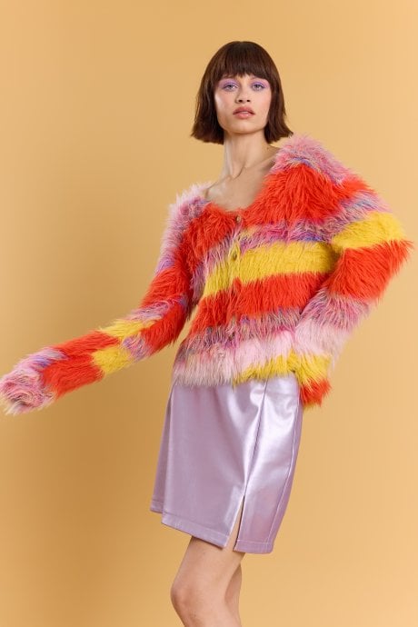 Banana Peel Cashmere Rainbow Cardigan