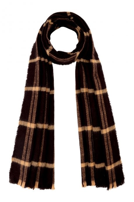 Black Cashmere Blend Check Scarf