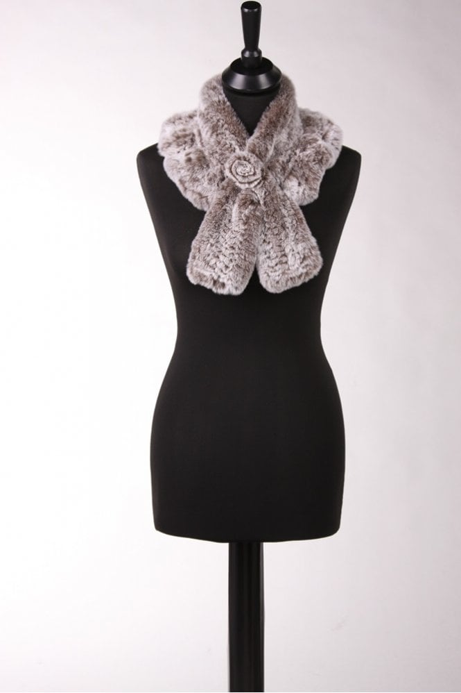 JAYLEY Black Coney Fur Loop Scarf