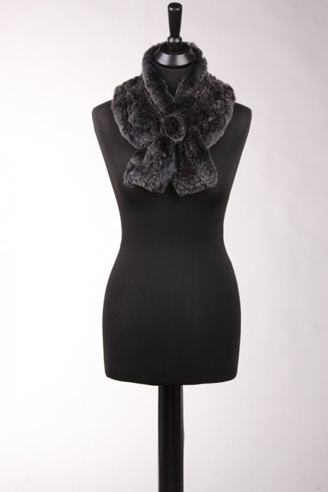 Black Coney Fur Loop Scarf
