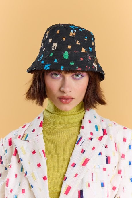 Black Eco Cotton Denim Hat 