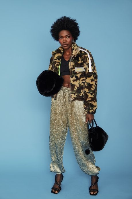 Black Faux Fur Bag