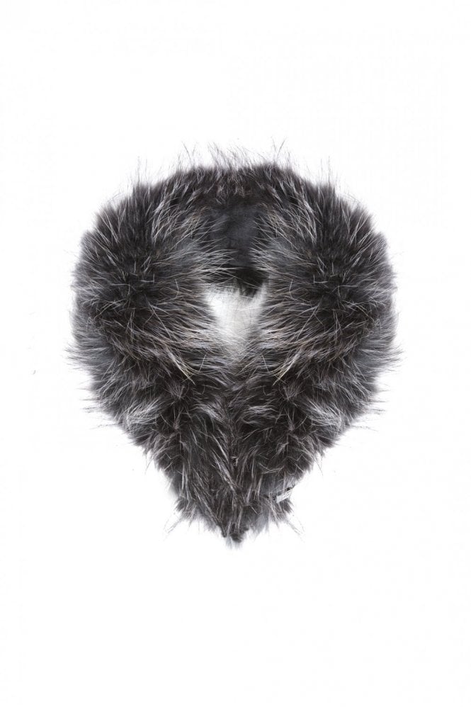 JAYLEY Black Fox Fur Collar