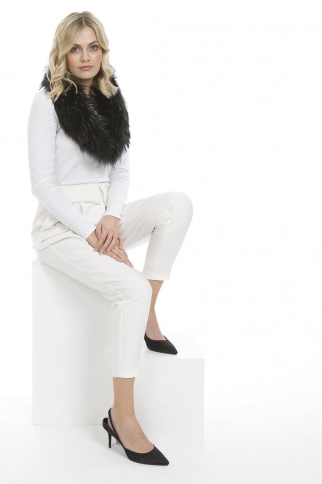 JAYLEY Black Fox Fur Collar