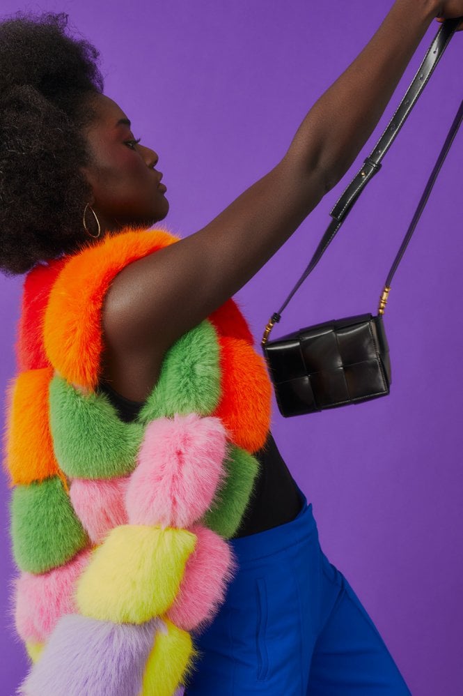 JAYLEY Black Grape Skin Vegan Leather Bag