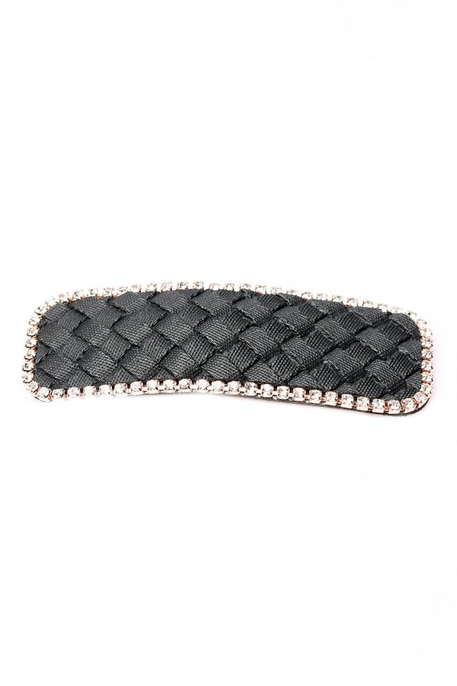 JAYLEY Black Handmade Leather Hair Clip