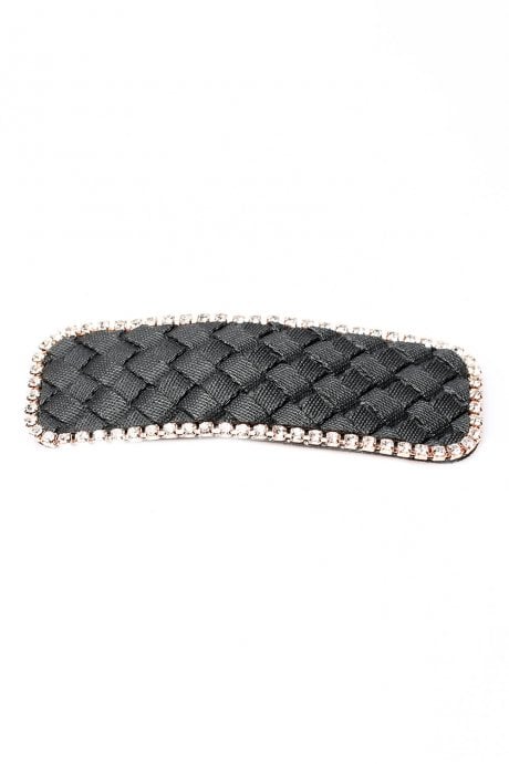 Black Handmade Leather Hair Clip
