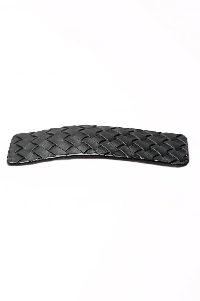 JAYLEY Black Handmade Leather Hair Clip