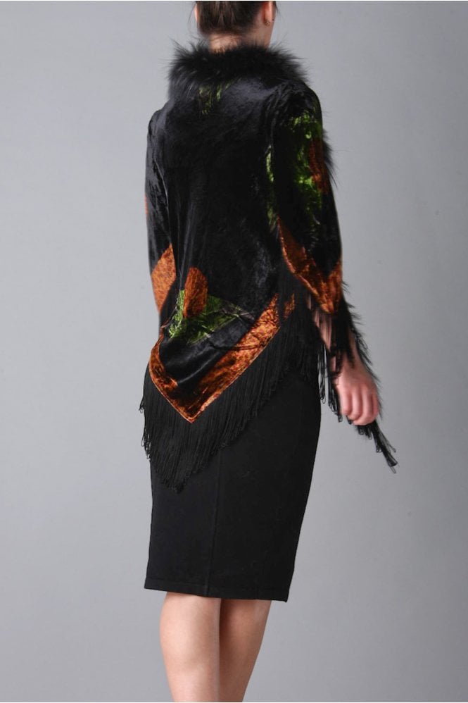 JAYLEY Black Large Silk Chiffon Wrap