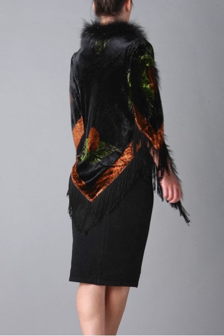 Black Large Silk Chiffon Wrap