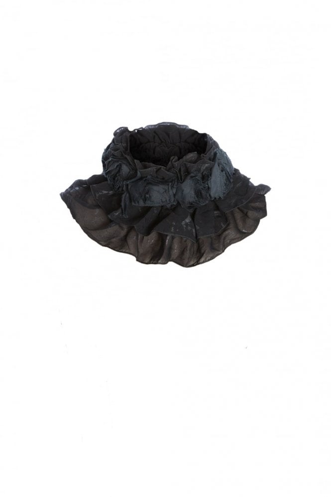 JAYLEY Black Silk Chiffon Neck Scarf
