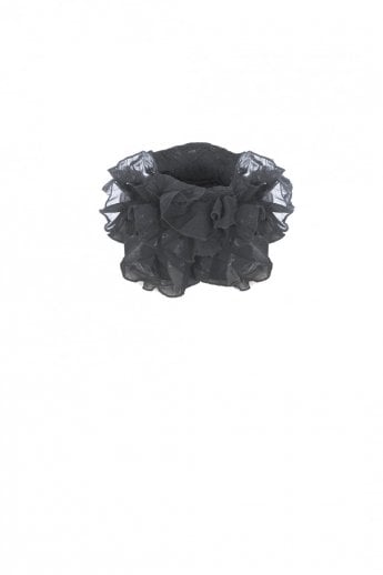Black Silk Chiffon Neck Scarf