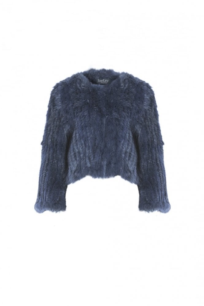 JAYLEY Blue Coney Fur Jacket