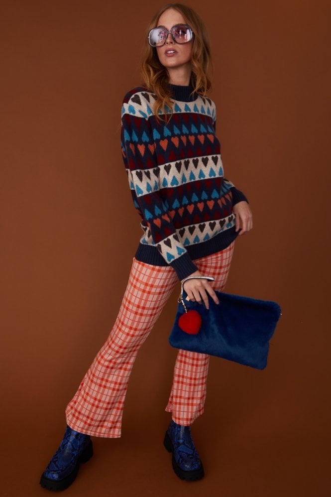 JAYLEY Blue Faux Fur Bag