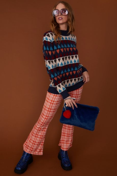 Blue Faux Fur Bag