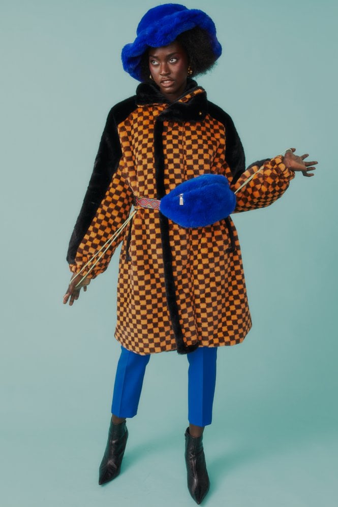 JAYLEY Blue Faux Fur Bum Bag