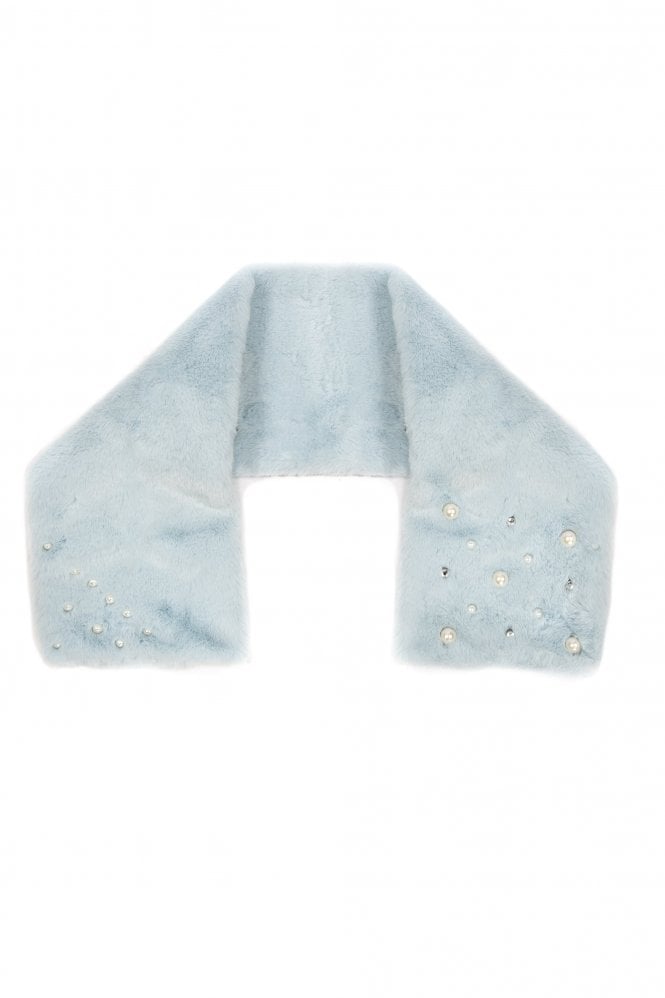 JAYLEY Blue Faux Fur Scarf
