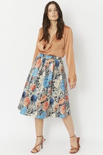 Blue Faux Suede Duchess Skirt