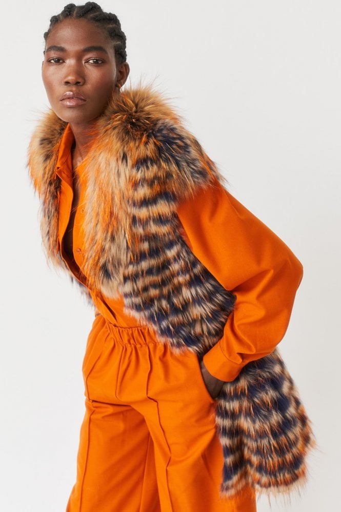 JAYLEY Blue Fox Fur Gilet