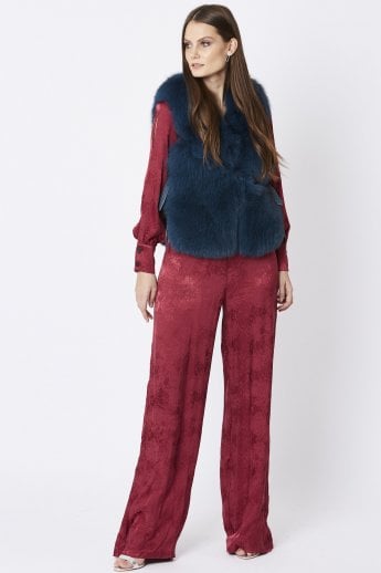 Blue Fox Fur Gilet