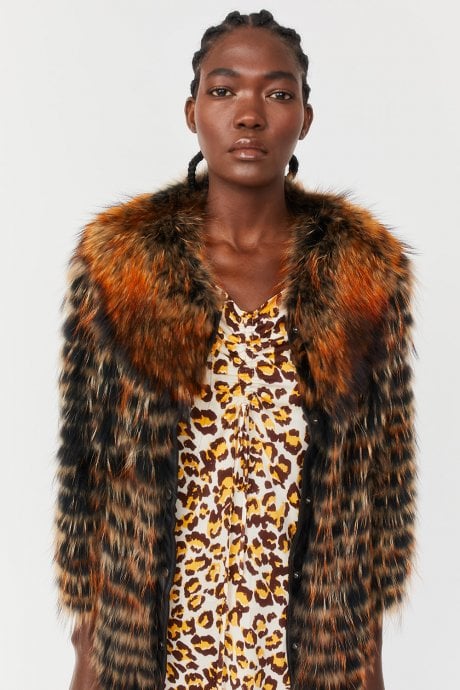 Blue Fox Fur Jacket
