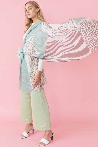 Blue Luxury Cashmere Silk Blend Wrap