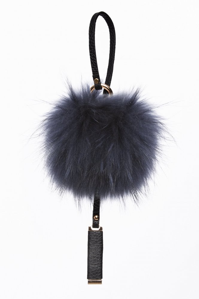 JAYLEY Blue Luxury Fox Fur Keyring With Gift Box