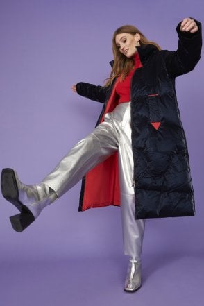 Blue Maxi Puffer Coat