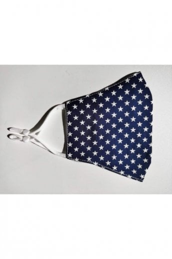 Blue Reusable Cotton Fashion Face Mask with Filter Pocket