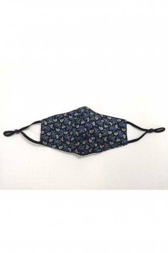Blue Reusable Cotton Fashion Face Mask with Filter Pocket