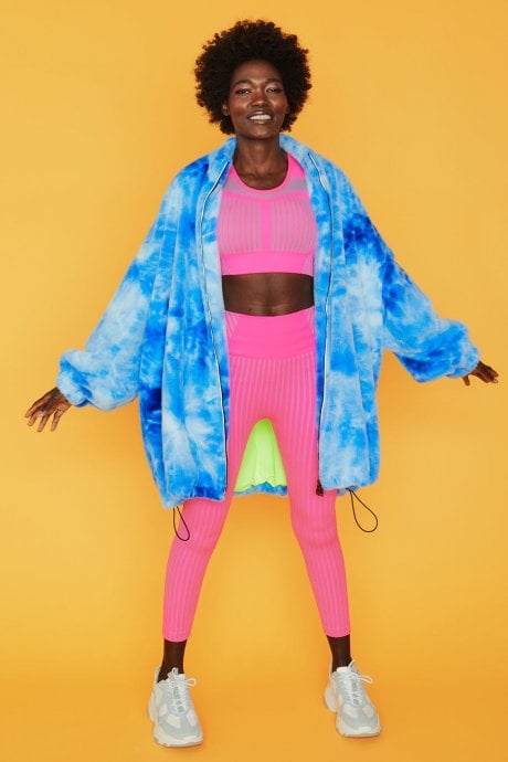Blue Tie Dye Oversized Coat