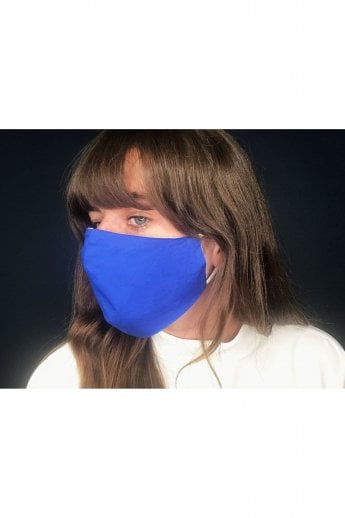 Blue Unisex Block Colour Fashion Cotton Face Mask