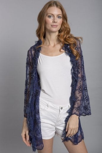 Blue Vintage Lace Jacket