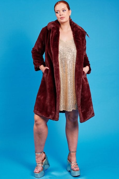 Brown Faux Fur Coat