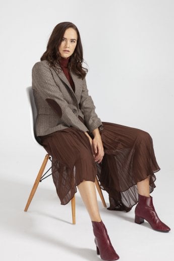 Brown Tweed Blazer Jacket