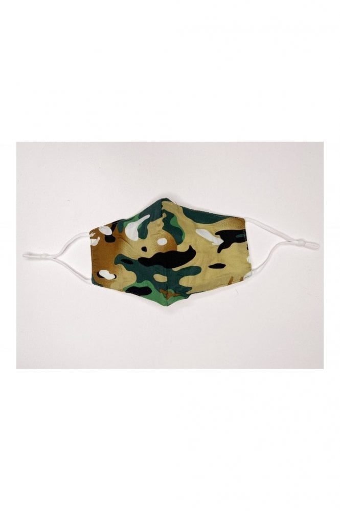 JAYLEY Brown Unisex Camo Cotton Face Mask with Filter Pocket