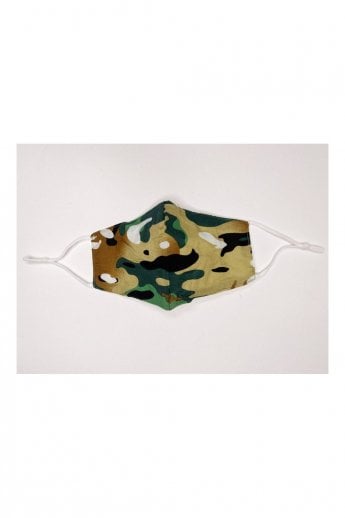 Brown Unisex Camo Cotton Face Mask with Filter Pocket