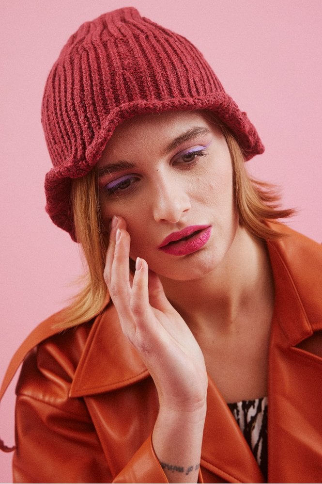 JAYLEY Cashmere and Banana Peel Blend Flower Hat