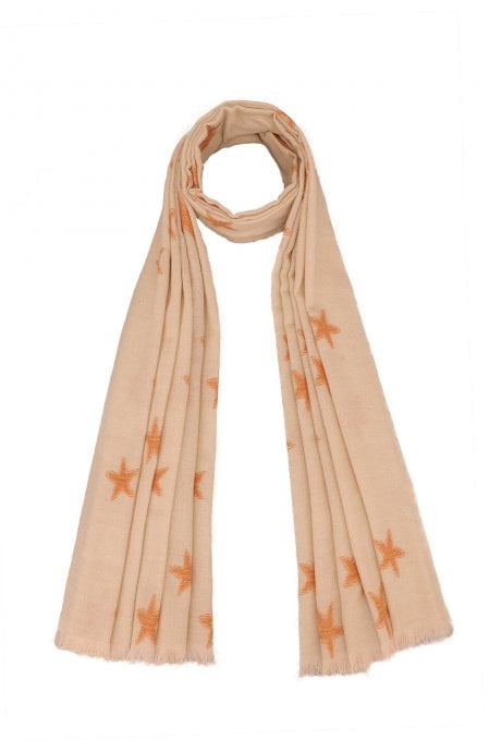 Cashmere and Silk Blend Star Design Scarf Wrap